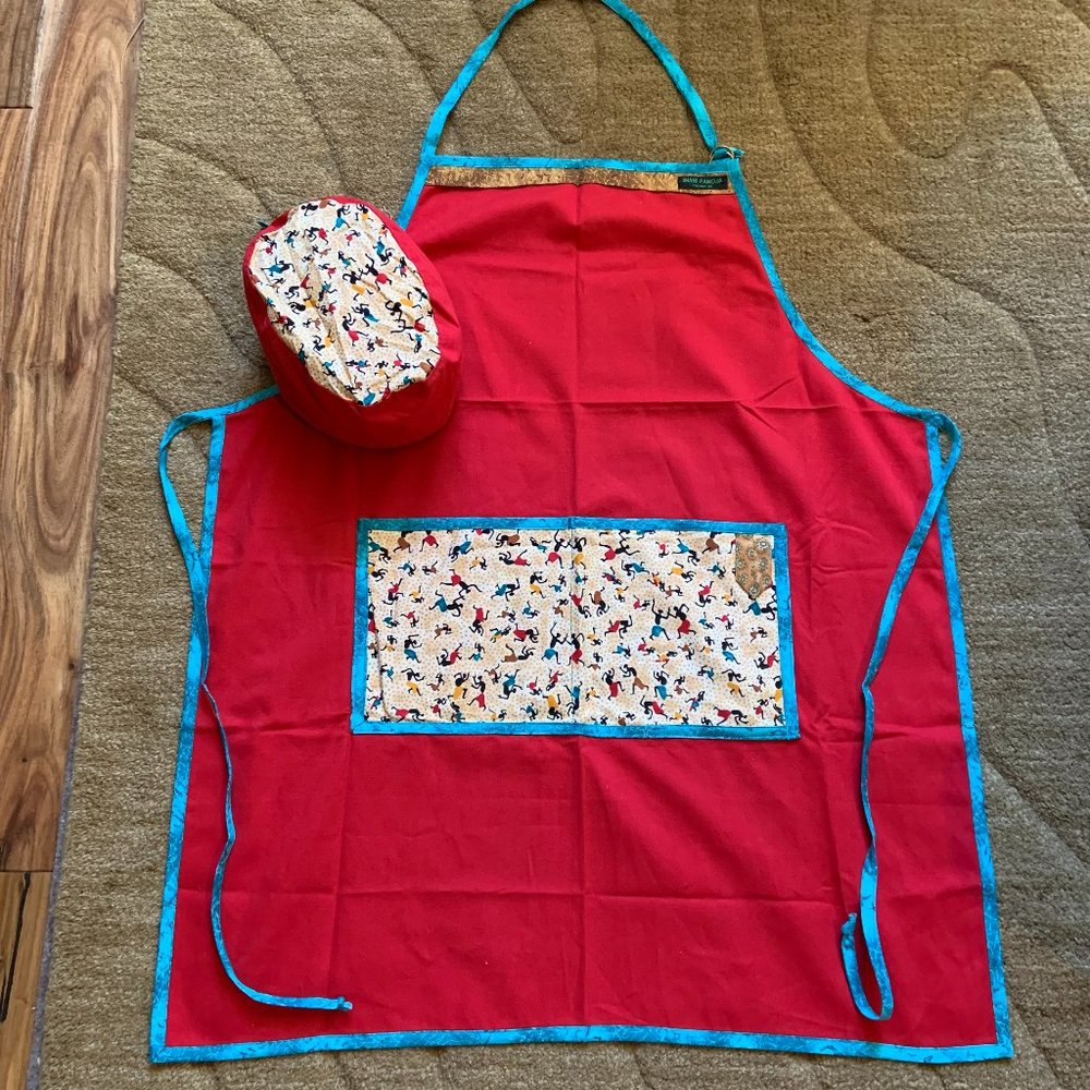 African Inspired Chef's Apron & Hat